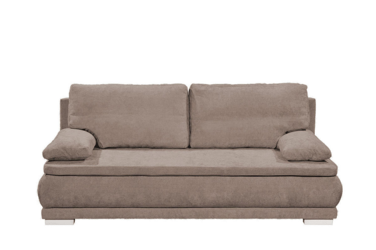 SCHLAFSOFA 2-Sitzer mit Bettkasten und Schlaffunktion - Weiß/Braun, Holzwerkstoff/Kunststoff (211/92/108cm) - ed exciting design