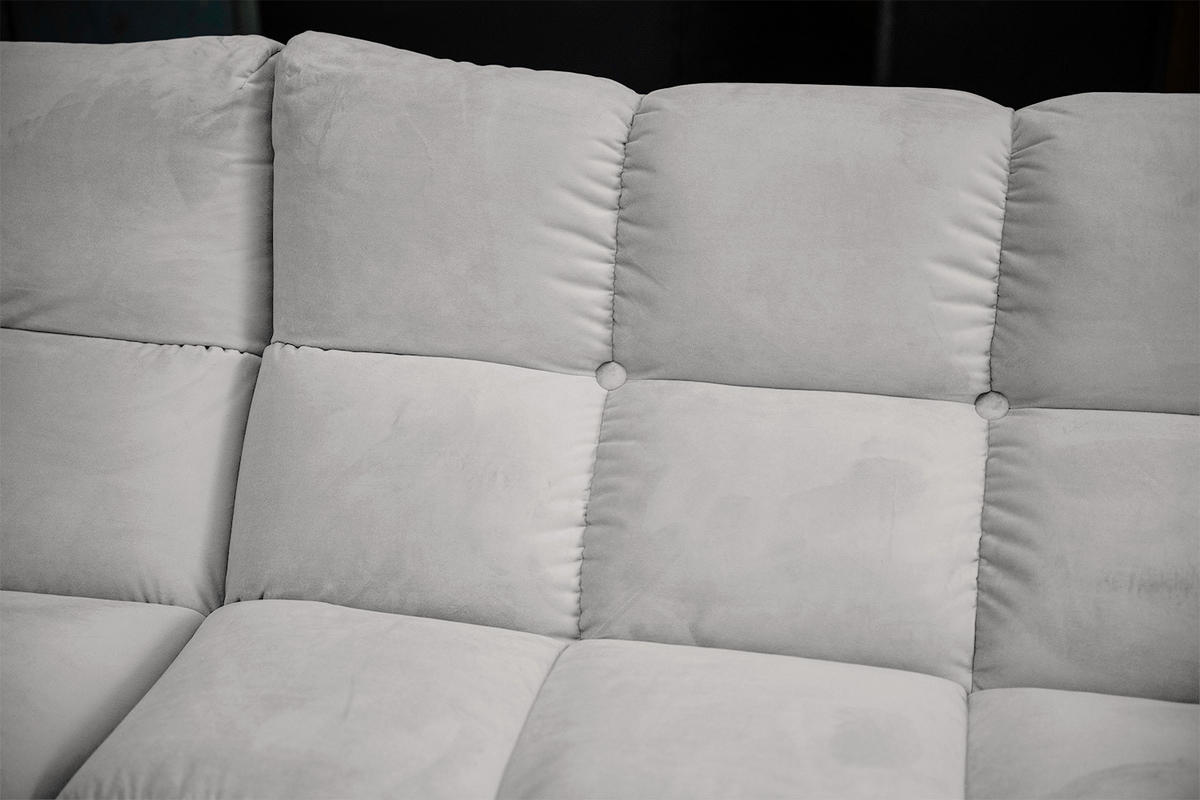 ECKSOFA VIVIEN Silber Velvet - Silberfarben/Schwarz, Kunststoff/Textil (290/178cm) - KAWOLA