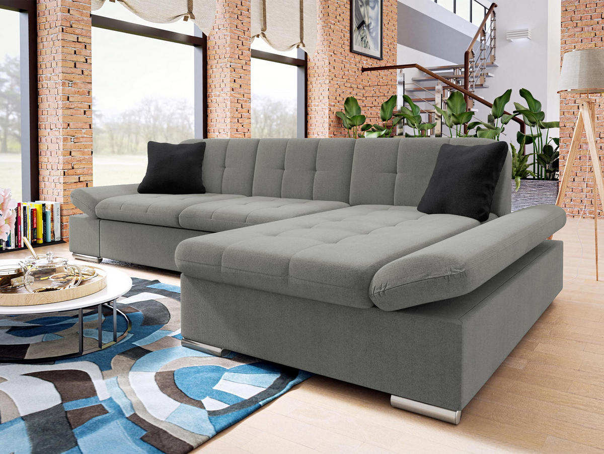 ECKSOFA Montana, Seite: Rechts - Silbereichenfarben, Holz/Textil (278/161cm) - MIRJAN24
