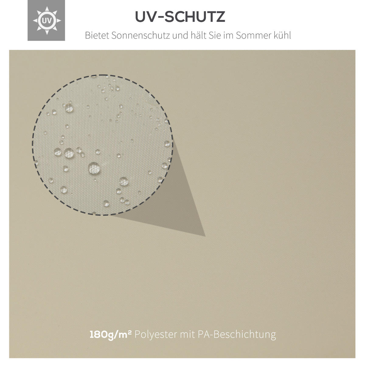 PAVILLONDACH, Polyester, Cremeweiß - Weiß, Kunststoff (400/20/300cm) - Outsunny
