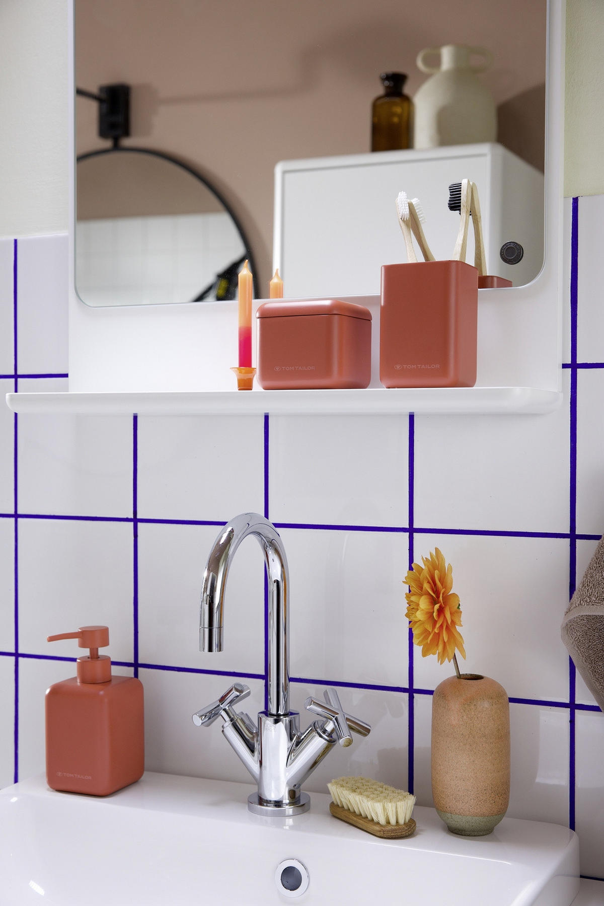 BAD-ORGANIZER mit Deckel - Rot, Kunststoff (8.5/7.7/8.5cm) - Tom Tailor