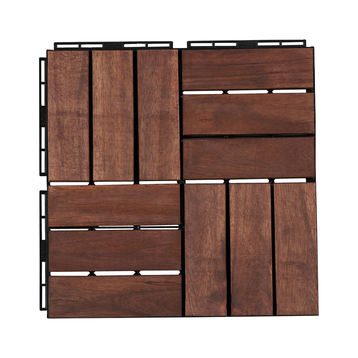 KLICKFLIESEN-SET 10 TLG. Alliste - Braun, Holz (30/30/1.9cm) - casa.pro