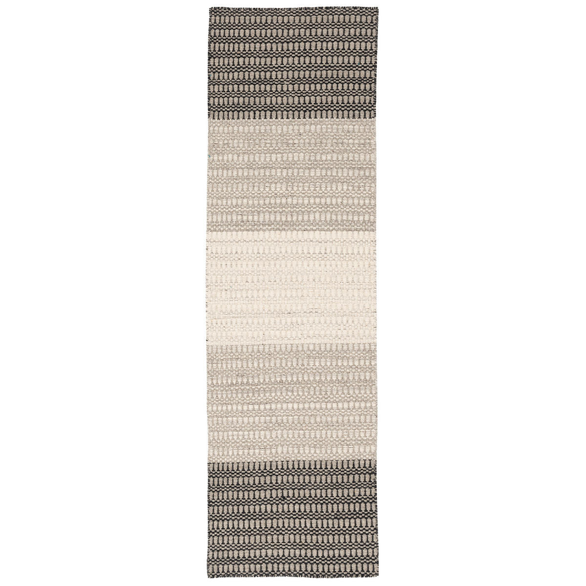 NATUR TEPPICH LÄUFER WOLLE SKANDI STRIPES - Creme/Grau, Textil (70/240cm) - Pergamon