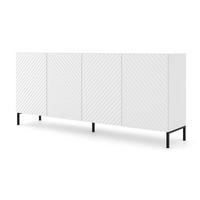KOMMODE Weiß, Schwarz 200/87/42 - Schwarz/Weiß, Holzwerkstoff (200/87/42cm) - RAUMHIRSCH FURNITURE