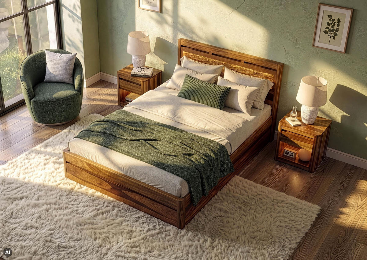 BETT Massivholz Sheesham 160 x 200 x 90 dunkelbraun TORONTO LUX #260 - Dunkelbraun, Holz (160/200cm) - Massivmoebel24