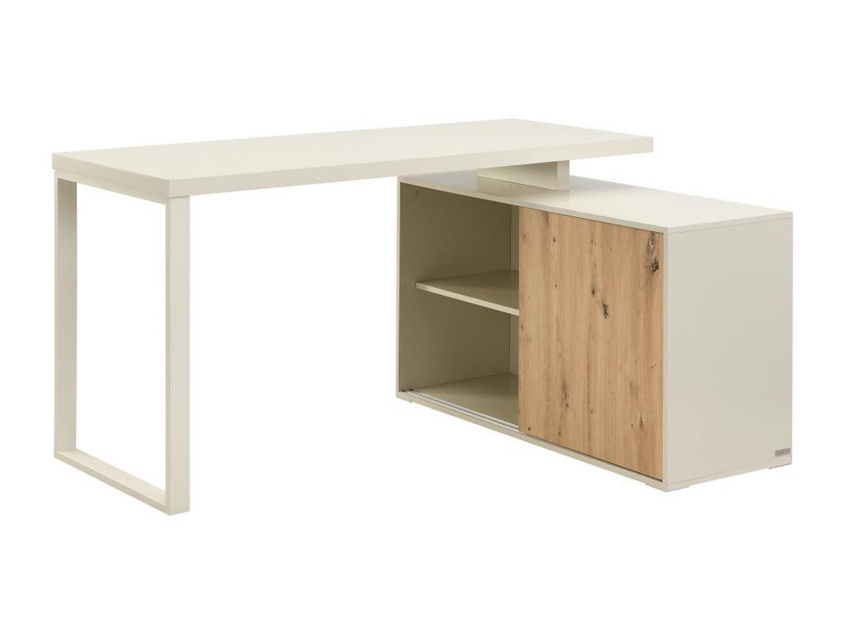 ECKSCHREIBTISCH mit Stauraum - MDF - Beige und Naturfarben - LONAMI - Beige, Holz (140/110/76cm) - Vente-Unique