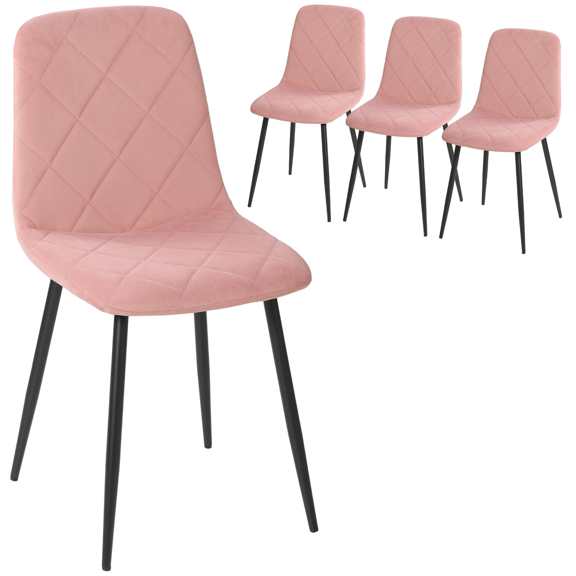 ESSZIMMERSTÜHLE 4er-Set Rosa 45.0/54.0/87.0 cm - Rosa, Textil (54/87/45cm)
