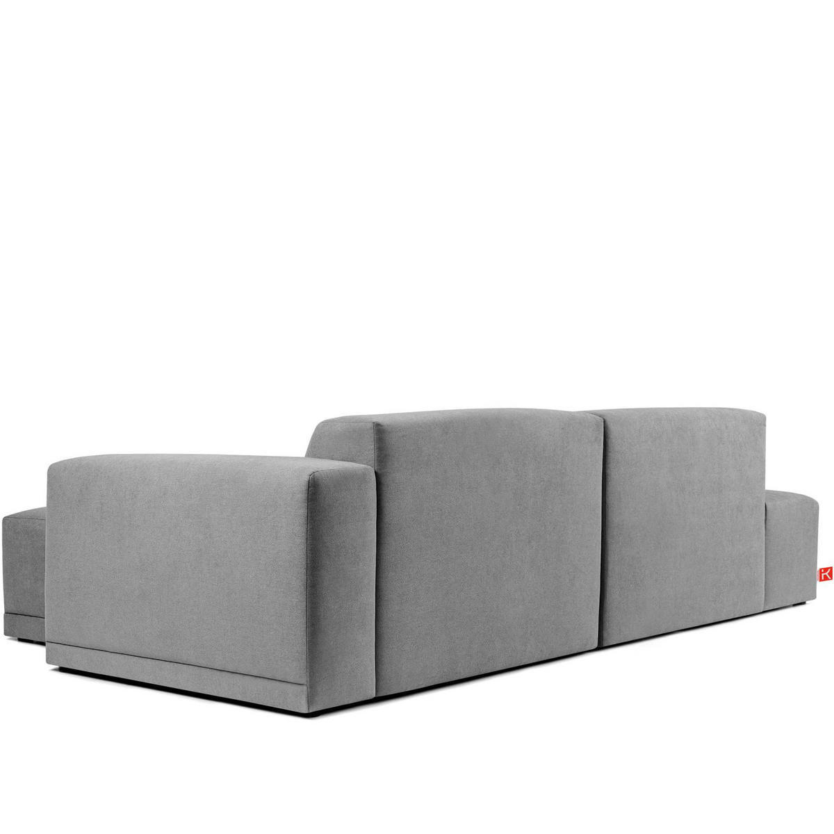ECKSOFA RECHTS MUDI in moderner Optik mit hochwertigem Kaltschaum, Cord-Stoff, Aschgrau - Schwarz/Grau, Textil (280/160cm) - KONSIMO®