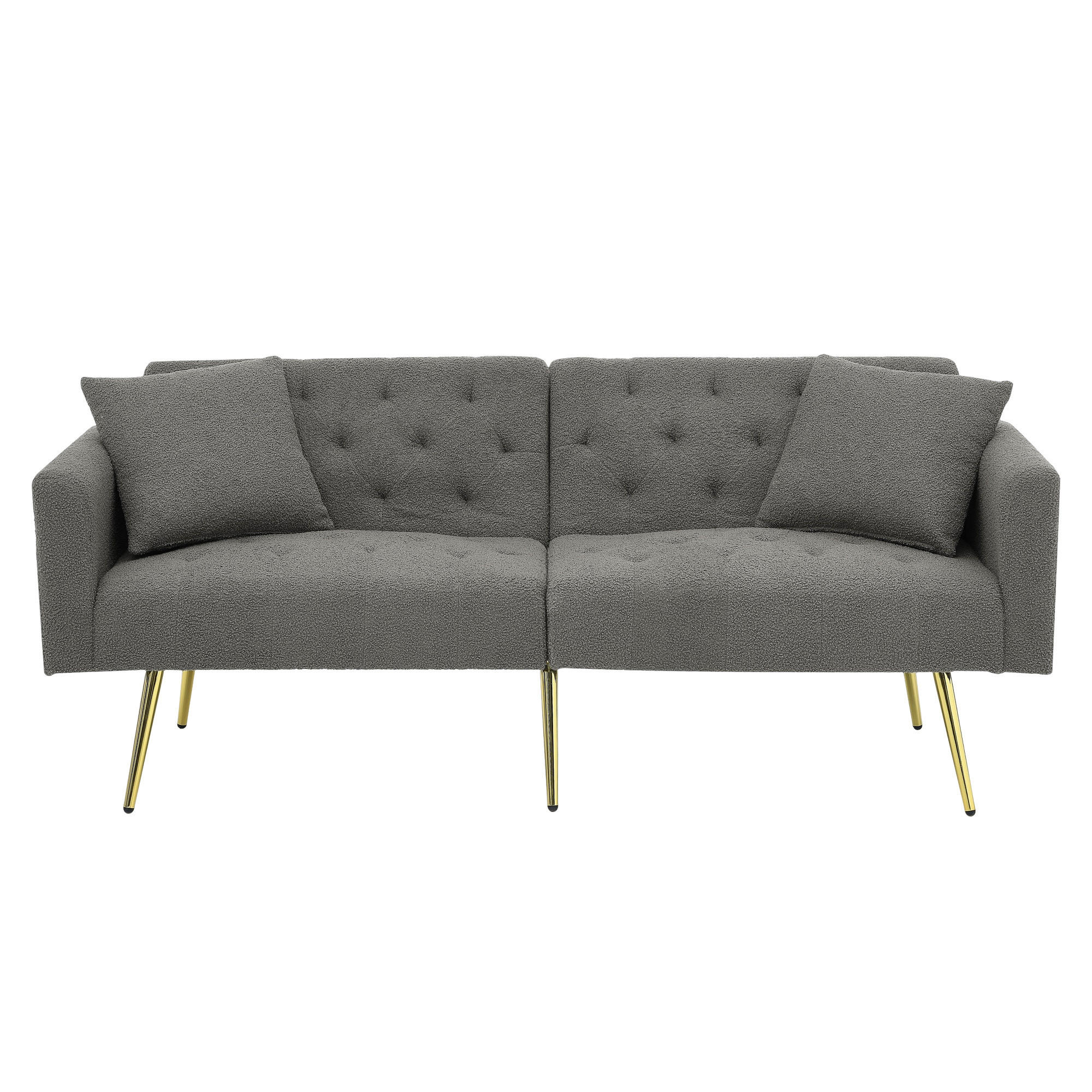 SCHLAFSOFA 177/78/74 cm in Gray Teddyfell mit Aufbewahrungstasche - Grau, Textil (177/74/78cm) - Oxeza