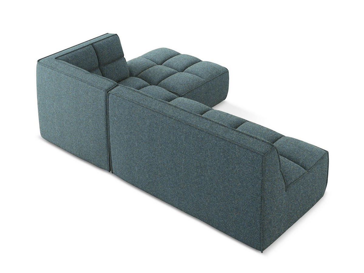ECKSOFA Beidseitig Strukturstoff Stoff Blau - Blau/Blaugrau, Kunststoff/Textil (258/178cm) - Makamii