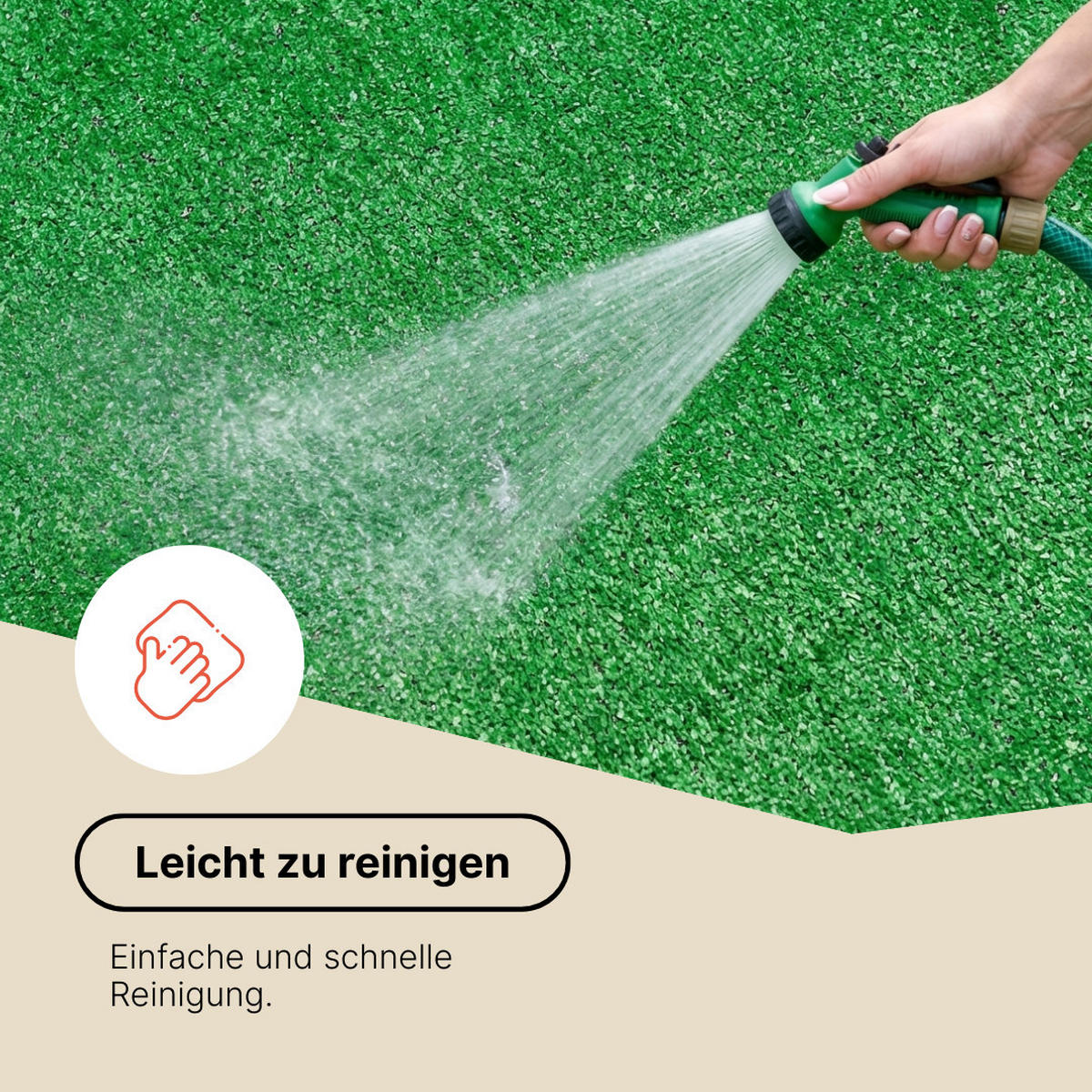 NATURAL 6 mm – Wetterfester Rasenteppich für Balkon & Terrasse, UV-beständig 200/950 cm - Grün, Textil (200/950cm) - Tapiso