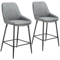 THEKENSTUHL Siera,49 x 54 x 100 cm, Belastbarkeit 120 kg,Webstoff grau/schwarz - Schwarz/Grau, Kunststoff (49/100/54cm) - tectake