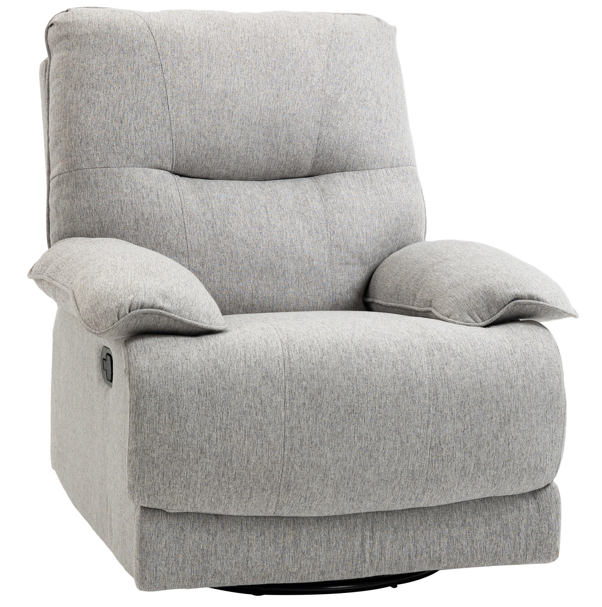 RELAXSESSEL 89/98/101 cm manuell verstellbar mit Fußteil - Hellgrau, Textil (98/101/89cm) - BEAOK