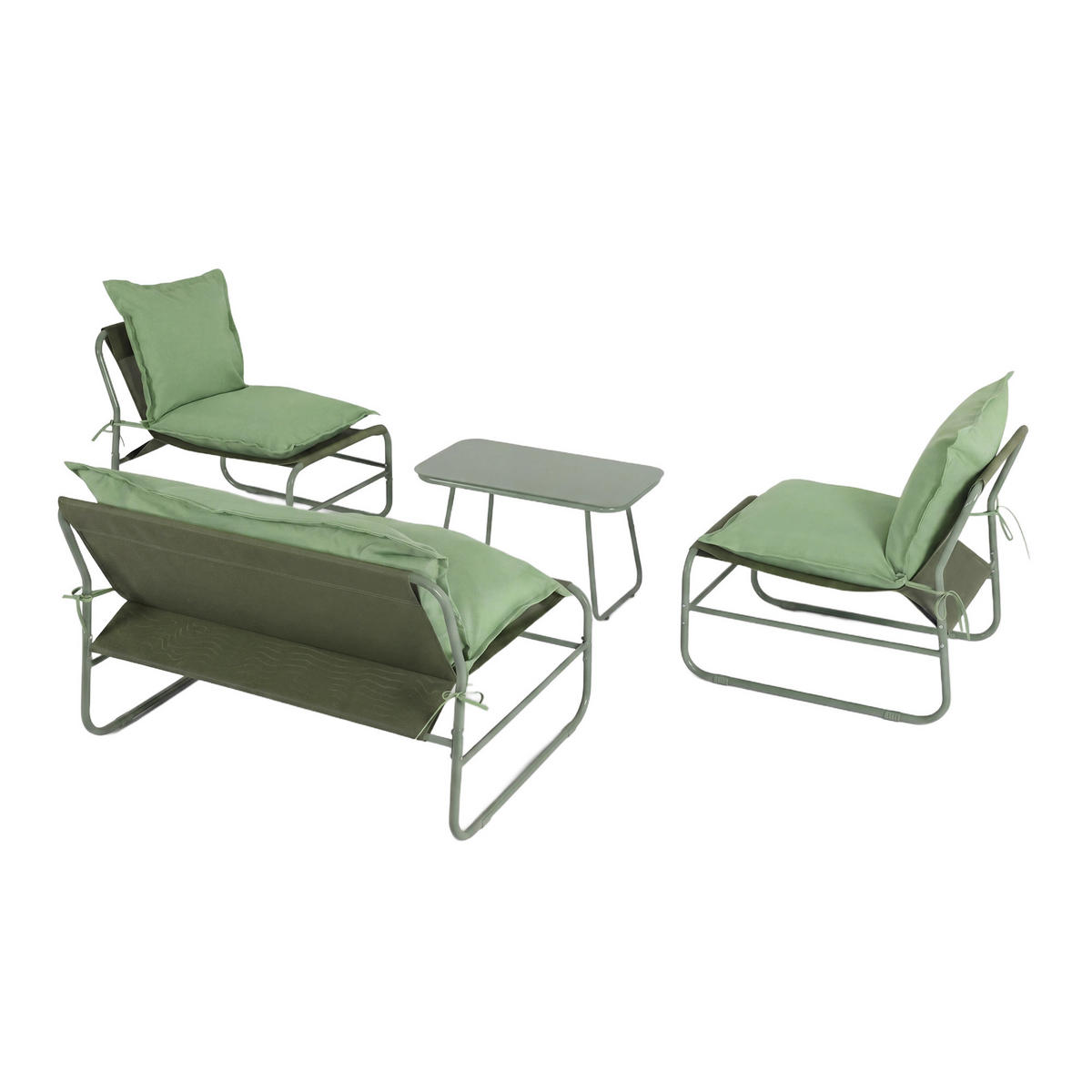 GARTENSET Grün 45/79/44 cm 4er-Set - Grün, Metall - Mobili Rebecca