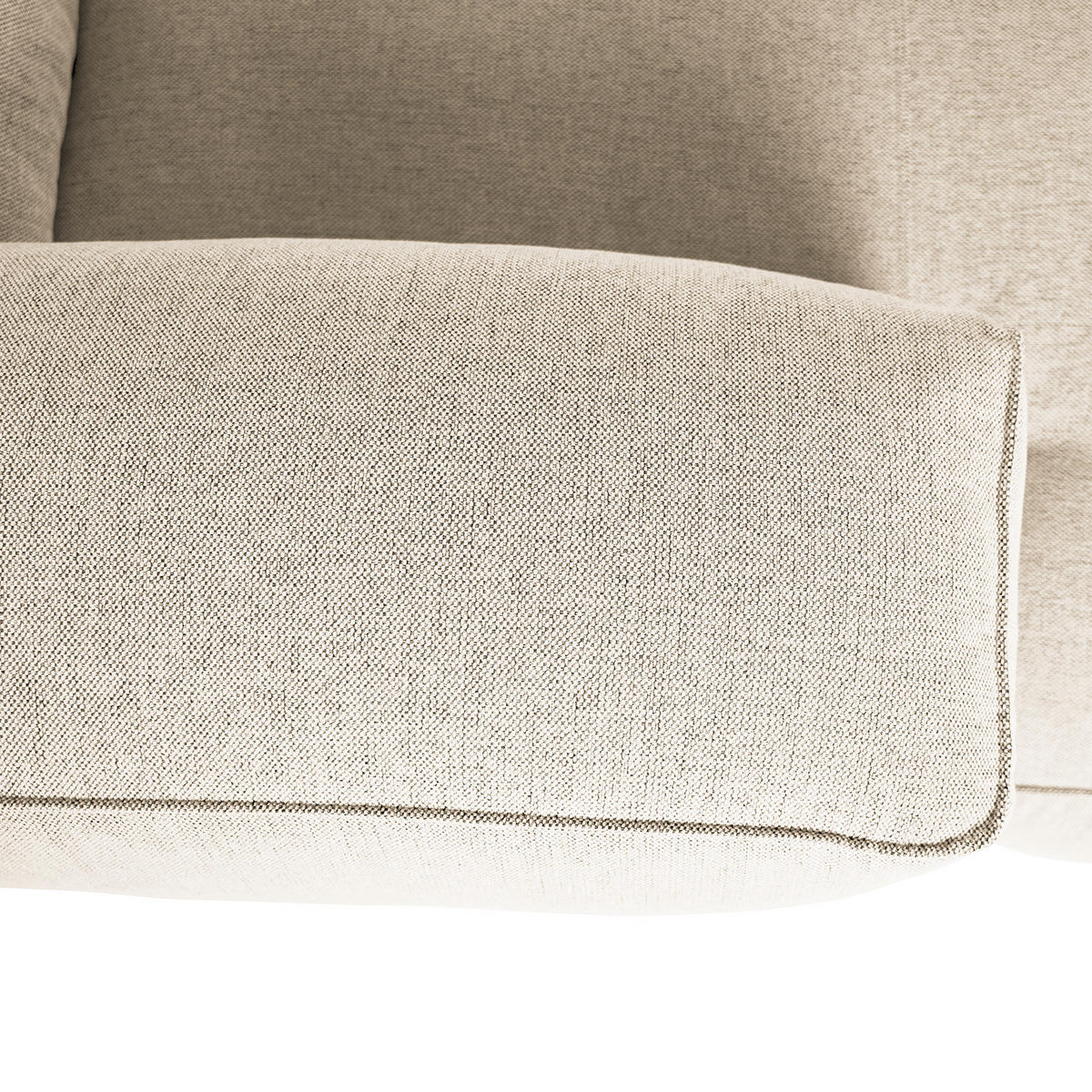 3-SITZER ECKSOFA mit Longchair - Beige/Schwarz, Kunststoff/Textil (317/173cm) - home24