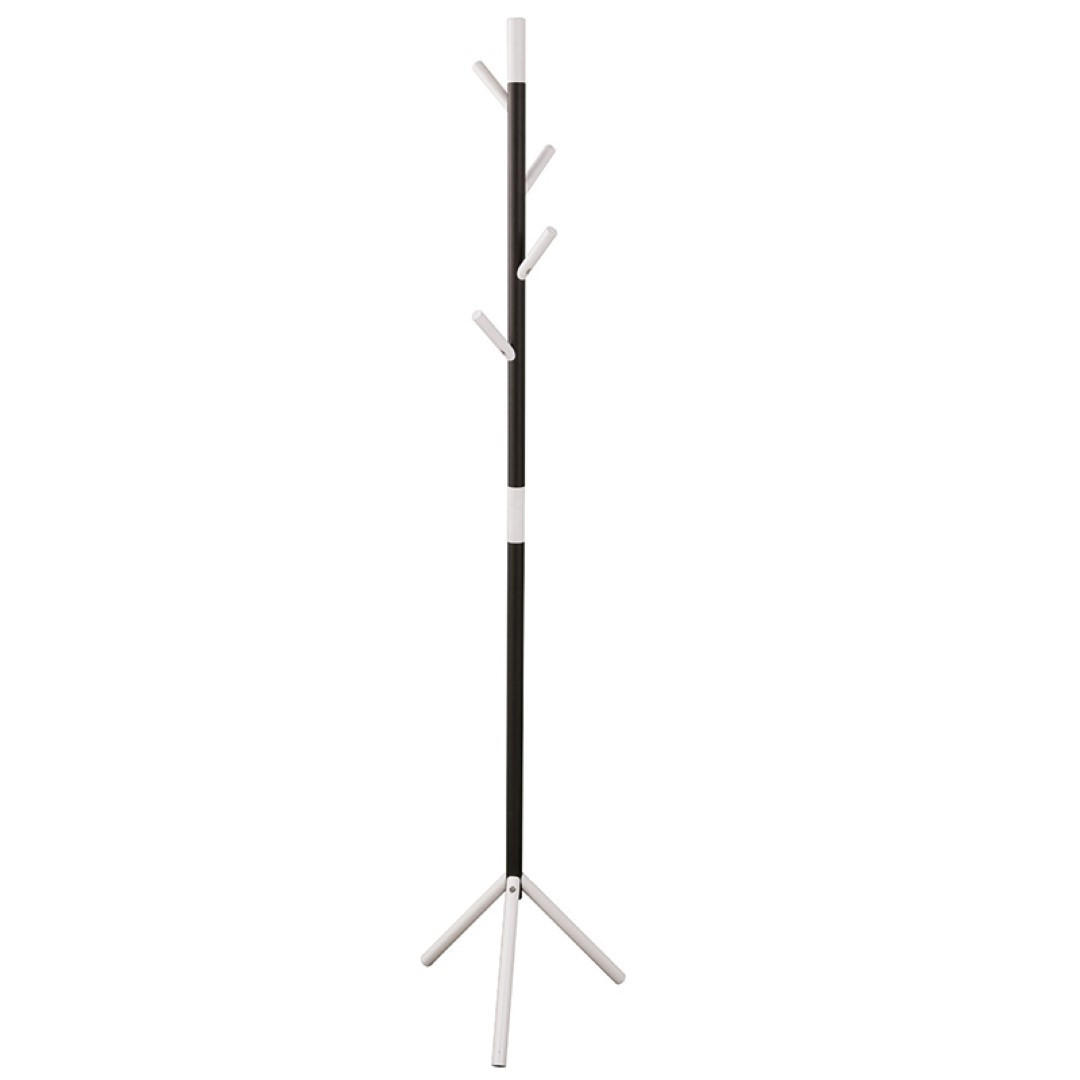 GARDEROBE Mit 4 Aluminiumhaken Höhe 180 cm Schwarz & Haken Weiß - Schwarz, Metall (48/180/48cm) - PROREGAL