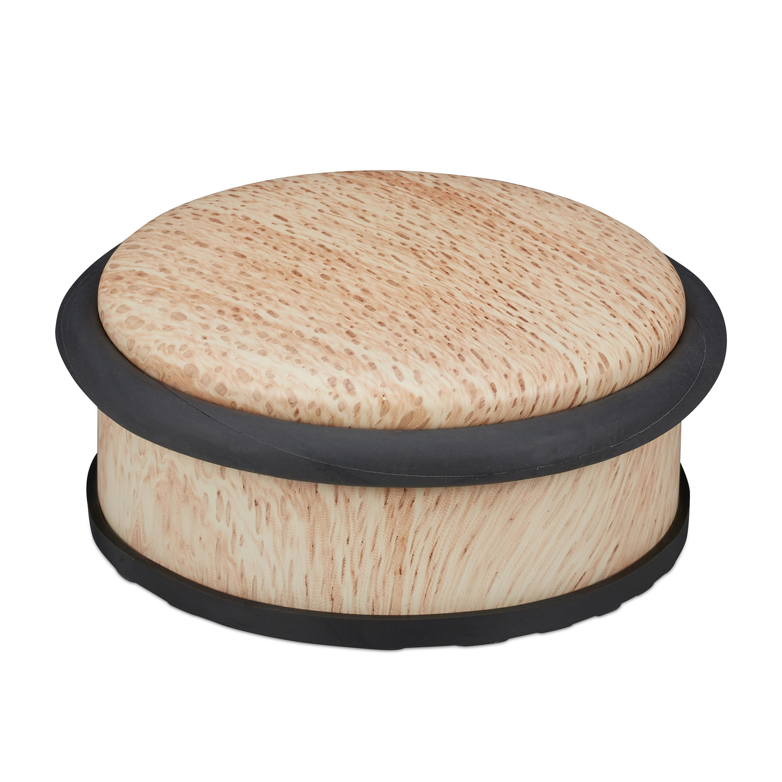 DÖRRSTOPP trälook natur rostfritt stål - Ljusbrun, Metall/Plast (10.5/10.5cm) - Relaxdays