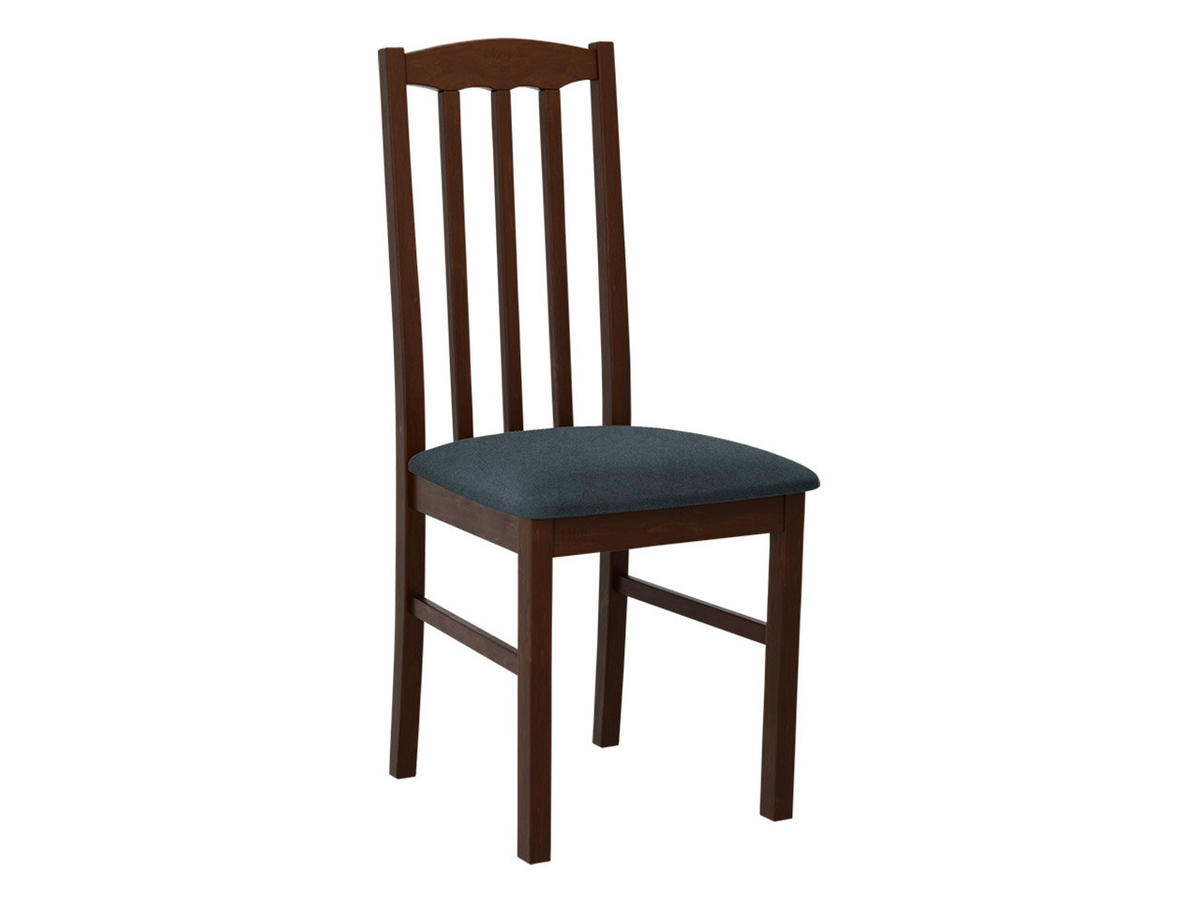 STUHL Bos XII, Holzfarbe: Walnuss - Walnussfarben/Blaugrau, Holz (43/90/48cm) - MIRJAN24