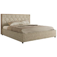 POLSTERBETT LARINO CLASSIC 200/200 - Beige Strukture - Pocket Matratze - Beige, Textil (200/200cm) - MKS