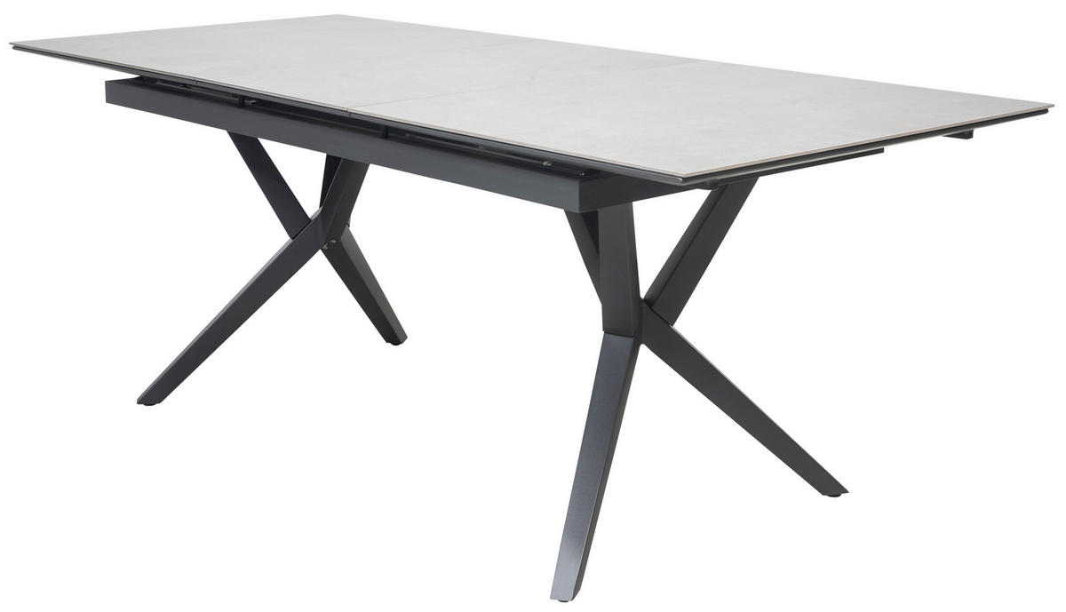 GARTENTISCH Valor ausziehbar - Hellgrau, Metall (210/90/76cm) - Mr. Deko