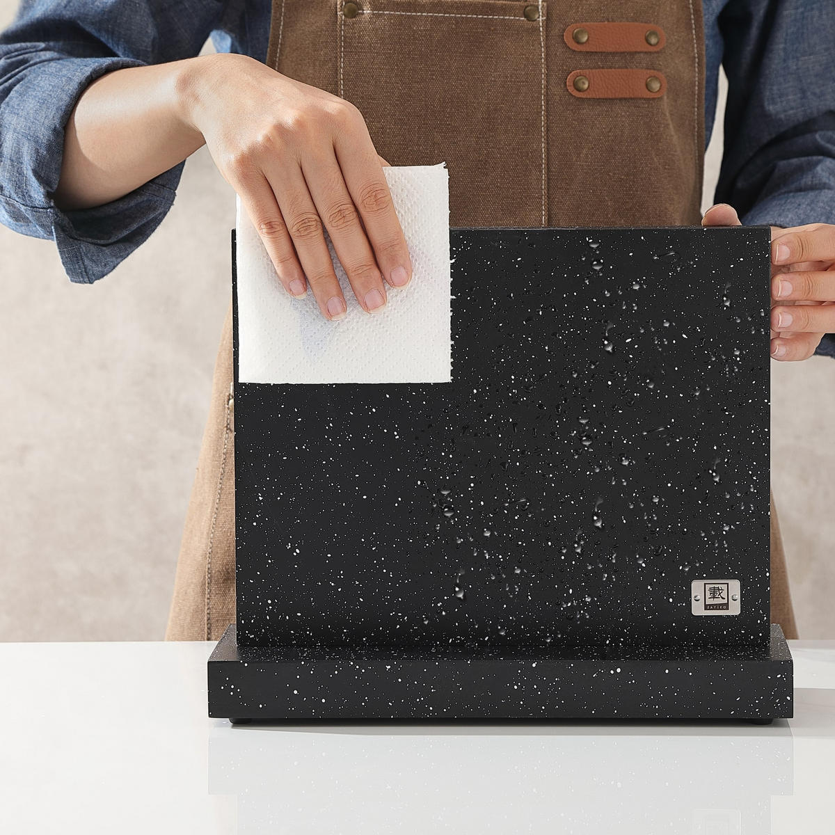 MAGNET-MESSERBLOCK - Schwarz, Holz (30/10.5/25cm) - Zayiko