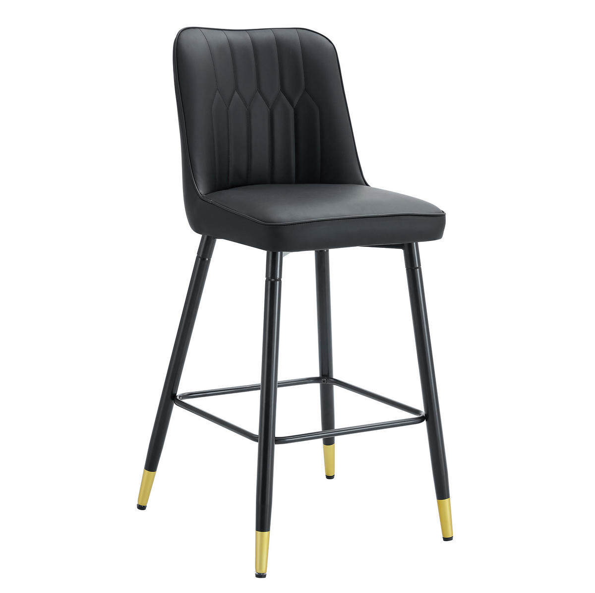 BARHOCKER 2er-Set 100 cm Schwarz mit Rückenlehne - Schwarz, Metall (45/100/42cm) - MIVRAY