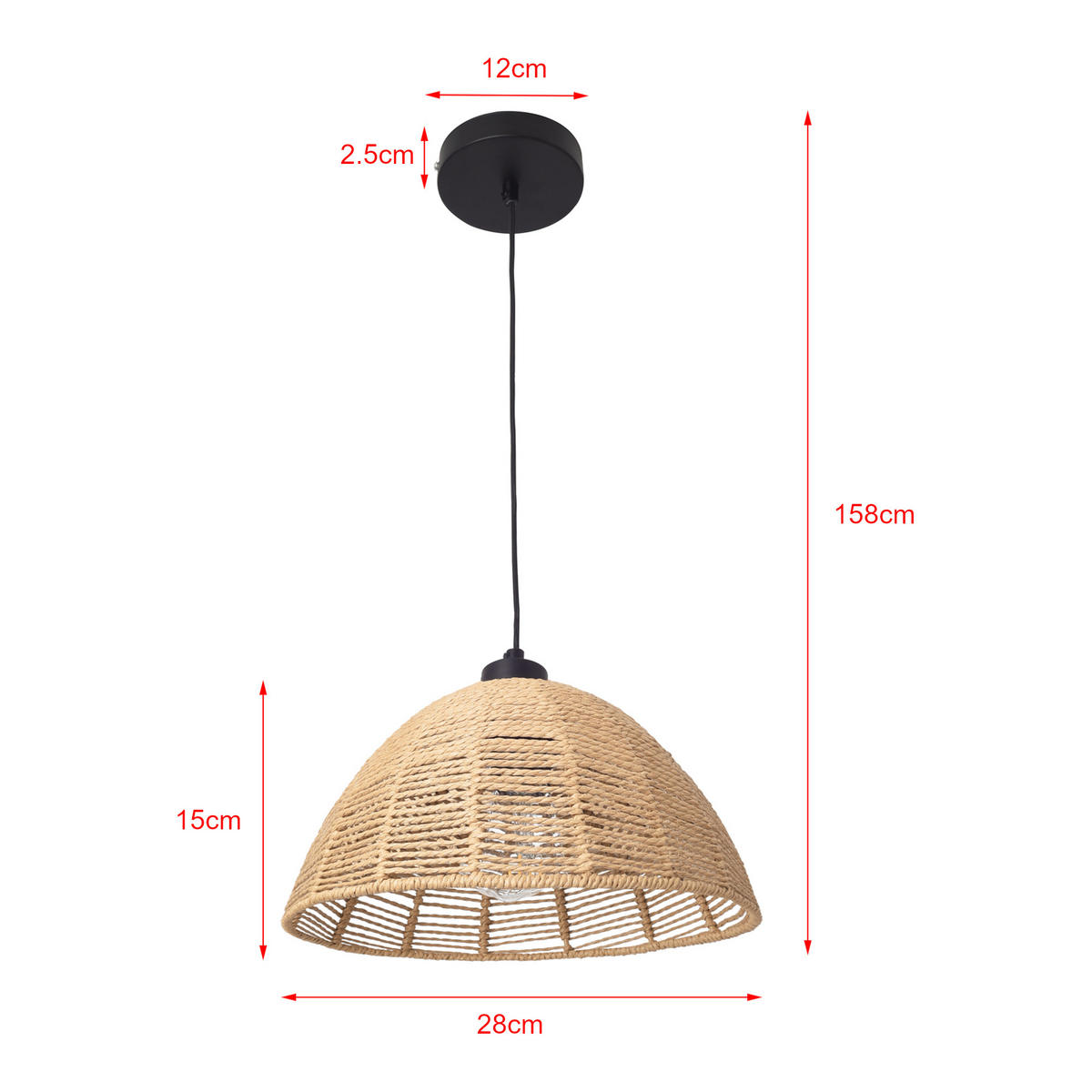 HÄNGELAMPE Romsey - Beige, Naturmaterialien/Metall (28/28/158cm) - lux.pro