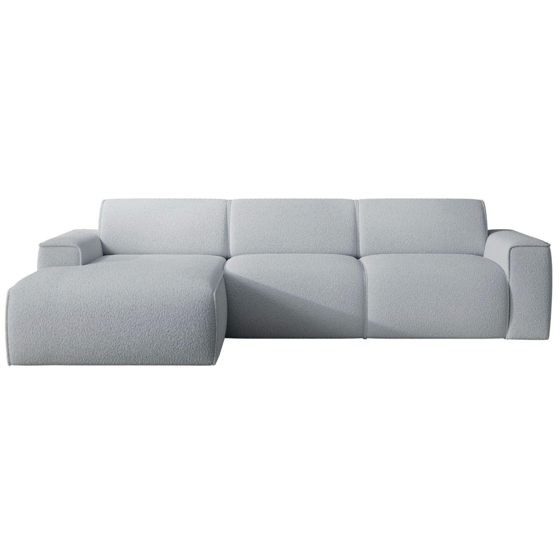 ECKSOFA Bouvi Hellgrau links - Hellgrau/Schwarz, Kunststoff/Textil (310/165cm) - Selsey