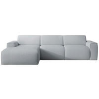 ECKSOFA Bouvi Hellgrau links - Hellgrau/Schwarz, Kunststoff/Textil (310/165cm) - Selsey