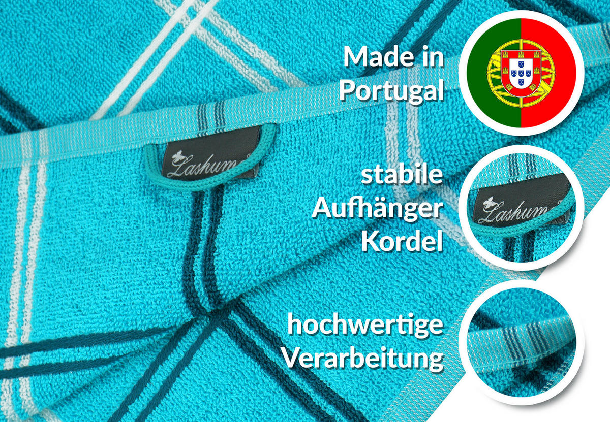 FROTTEE Küchenhandtücher 50x50 cm, 6er Set, Lyon Nautic Grün - Smaragdgrün, Textil (50/50cm) - Lashuma