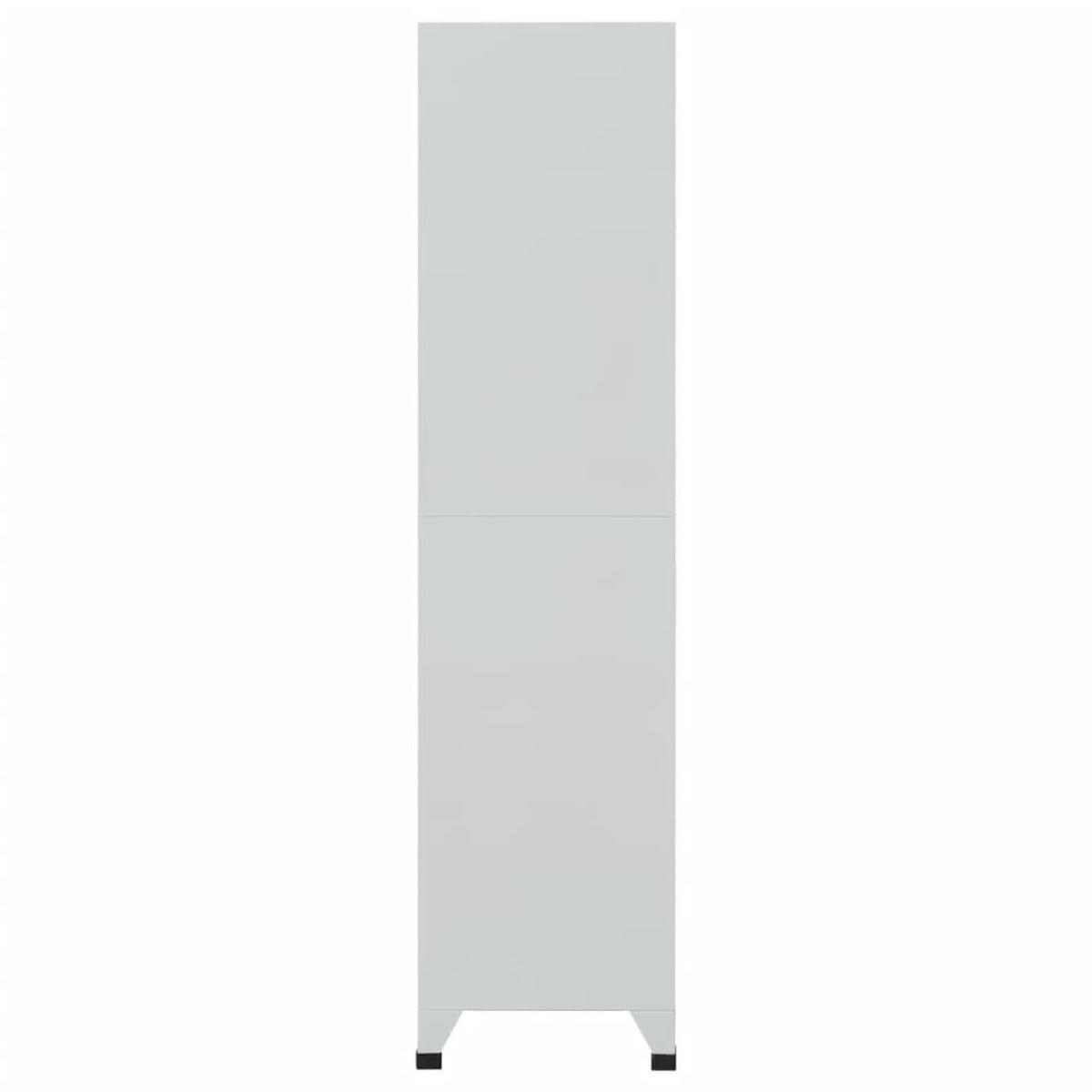 SCHLIESSFACHSCHRANK mit 6 Schließfächern, 90/45/180 cm, aus Stahl, in Grau - Grau, Metall (90/180/45cm) - vidaXL