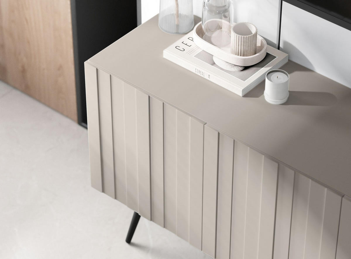 TV-SCHRANK Elpis Kaschmir Matt Glamour 150 cm - Kaschmir, Holzwerkstoff (150/37.5/36.5cm) - Meble Lindner