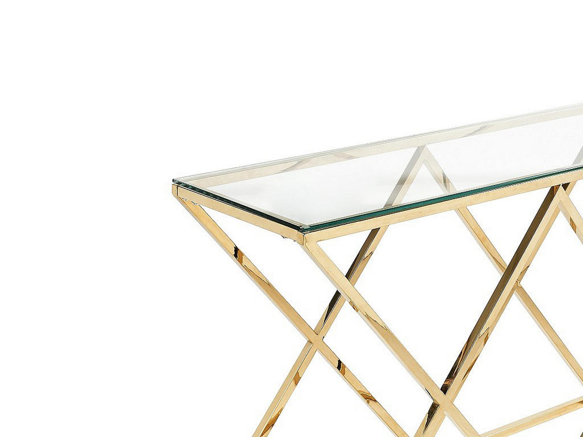 KONSOLENTISCH - 120 cm x 40 cm - glas - transparent, goldfarben Charlotte - Transparent/Goldfarben, Glas (40/120/78cm) - Vente-Unique