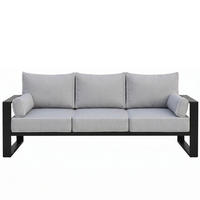 LOUNGESOFA 3-Sitzer Verdino mit Metallrahmen 215 cm Hellgrau - Beige, Metall (215/90/87cm) - Beautysofa