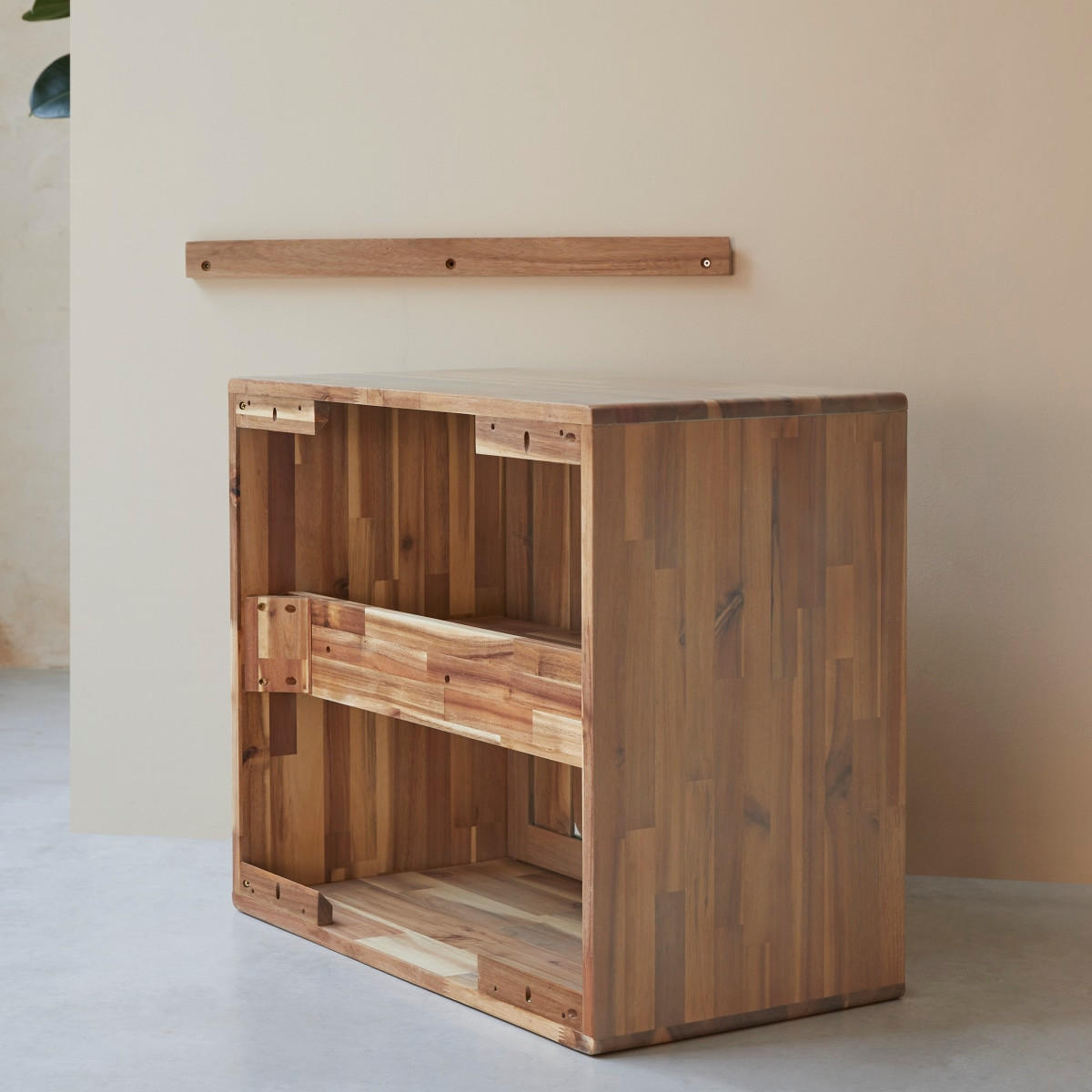BADEZIMMERMÖBEL Lila Natur aus Akazie - Naturfarben, Holz (60/65/40cm) - Tikamoon