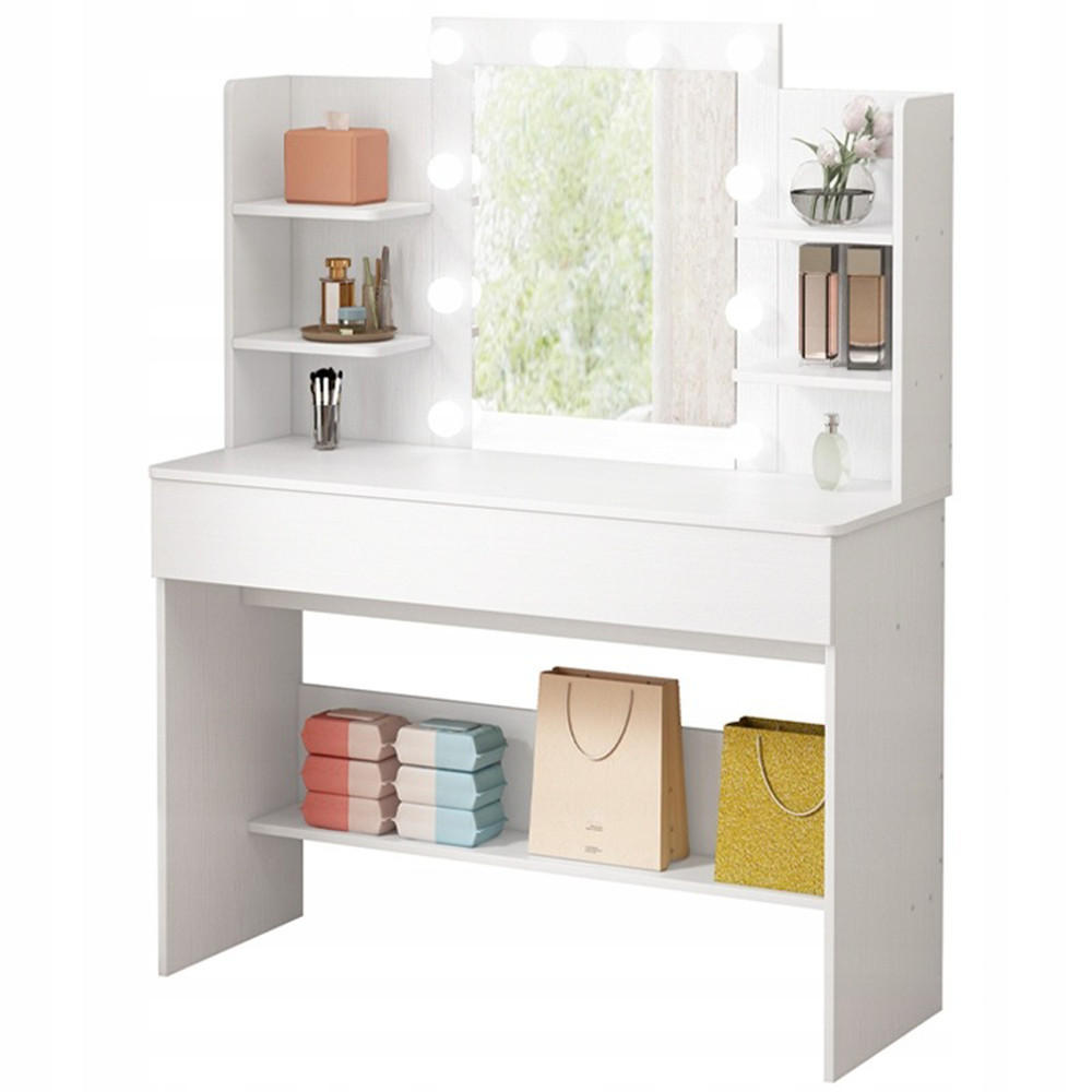 SCHMINKTISCH, weiß 110/40/140 cm - Weiß, Holzwerkstoff (122/13.2/46cm)