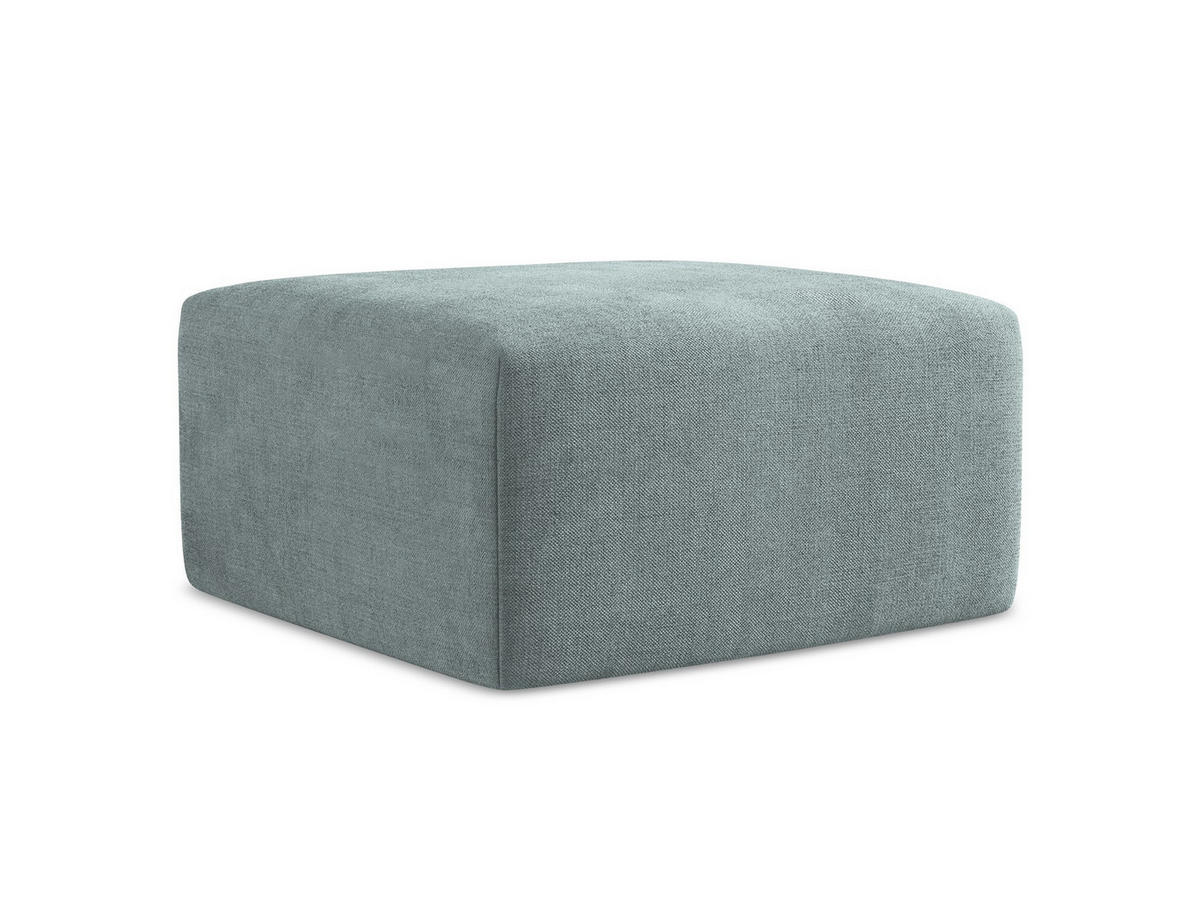 POUF Strukturstoff Blau - Blaugrau/Schwarz, Holzwerkstoff/Kunststoff (75/37/75cm) - Makamii