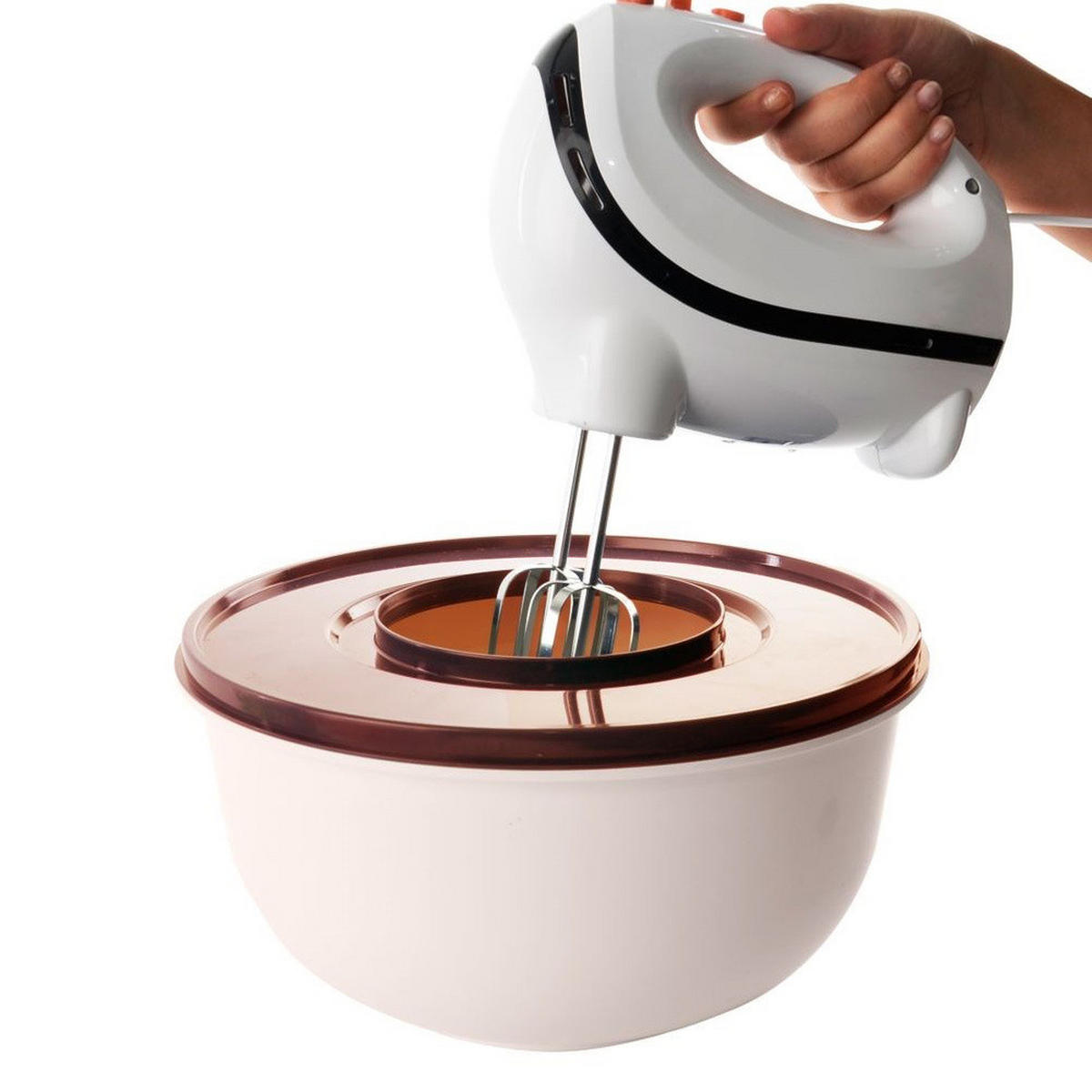 KÜCHENRÜHRSCHÜSSEL Braun Creme - Creme, Kunststoff (27/27/16cm) - Orion 