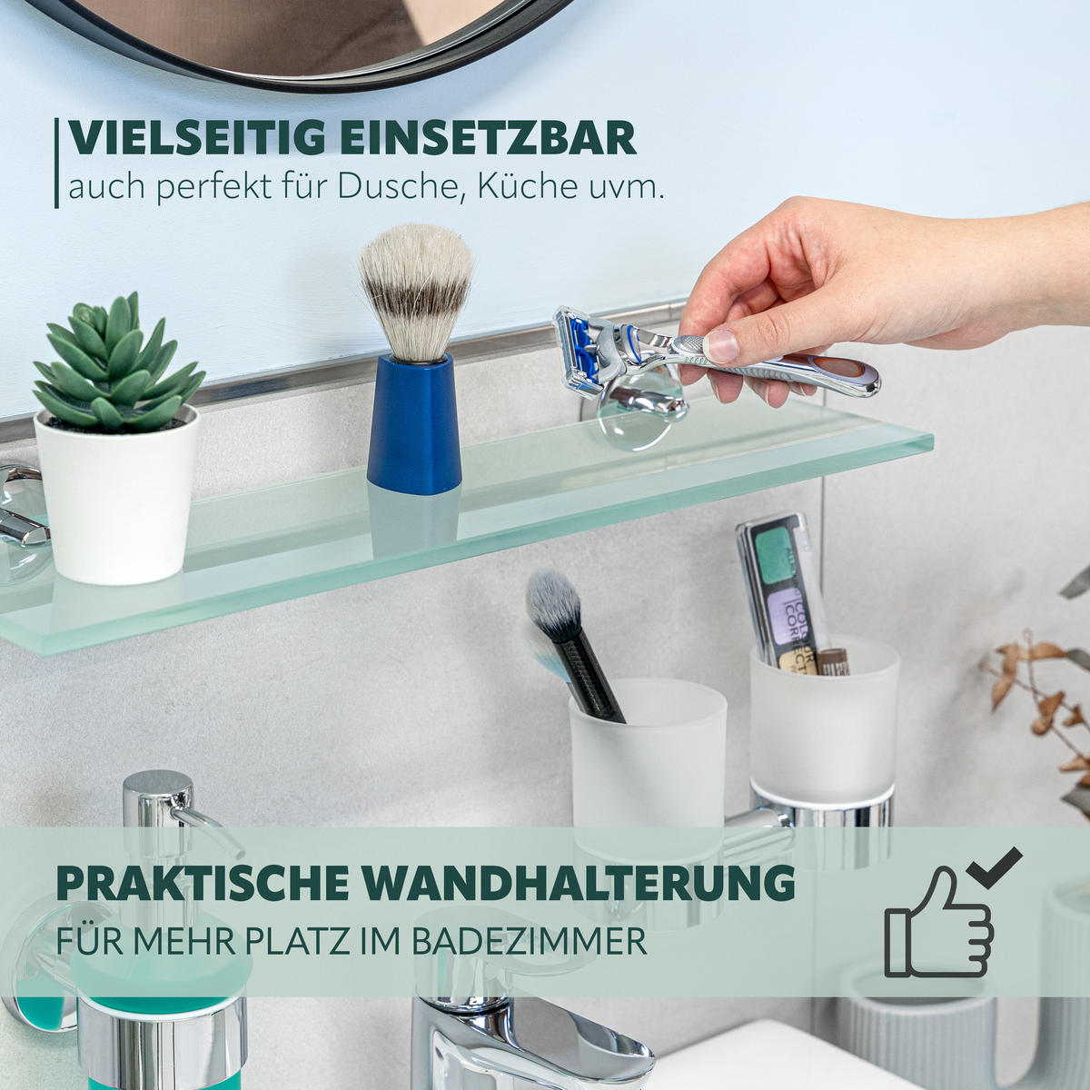 GLASABLAGE LUCENTE, Edelstahl, verchromt - Chromfarben, Metall (46/6/13cm) - bremermann