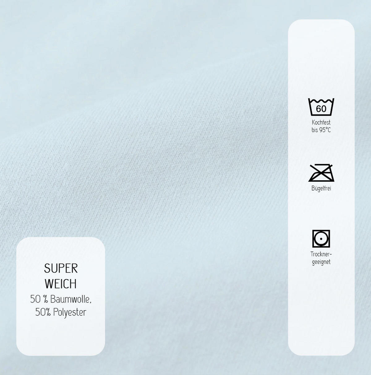 SPANNBETTTUCH Basic Jersey hellblau, 90x190 cm - 100x200 cm - Hellblau, Textil (100/200cm) - biberna Sleep & Protect