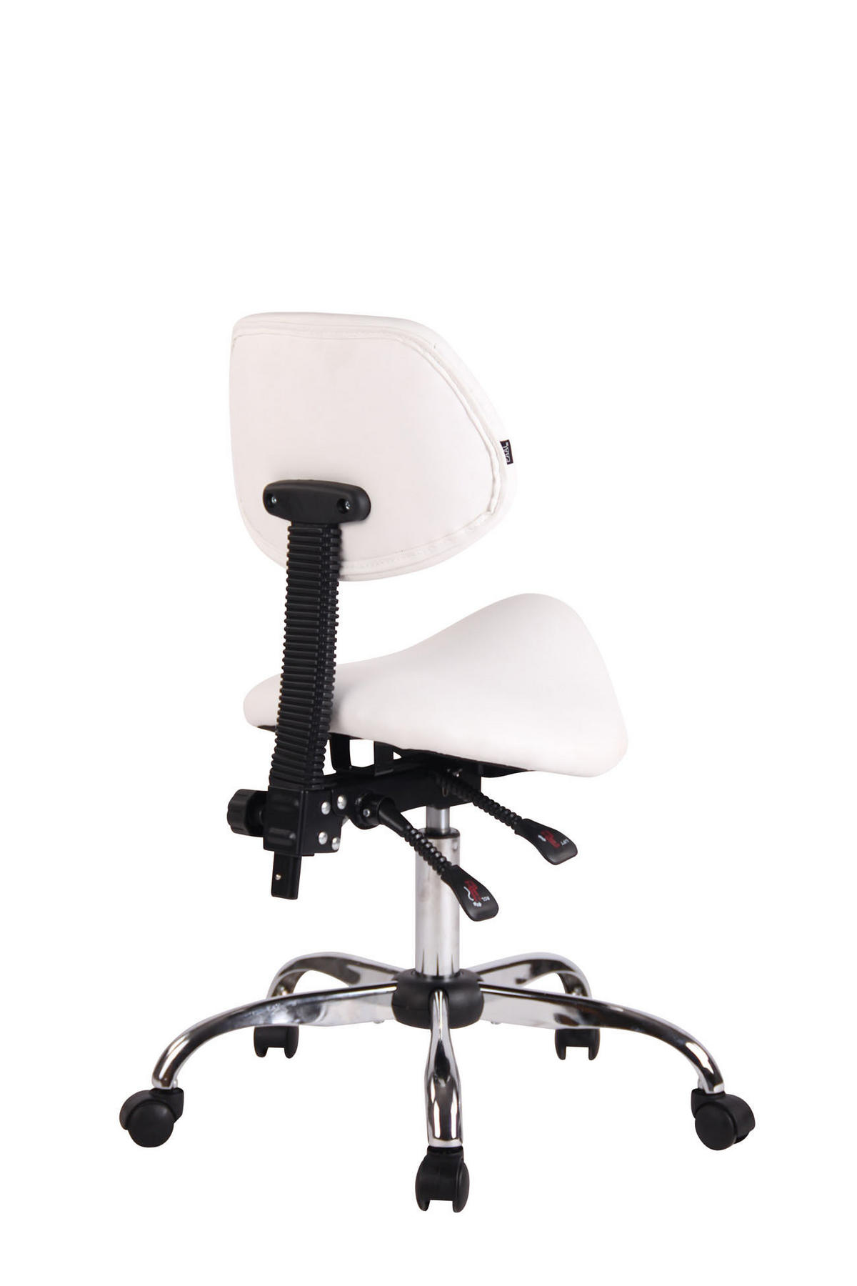 HOCKER Lederlook weiß - Chromfarben/Weiß, Textil/Metall (58/88/58cm) - CLP