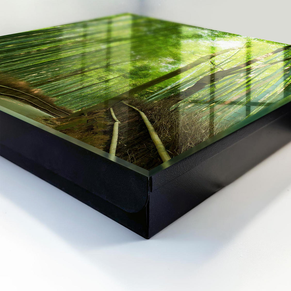 SCHLÜSSELBOX Schwarz 30x30 cm- Türöffnung nach rechts - Bambusweg - Grün, Metall (30/30/5cm) - TULUP
