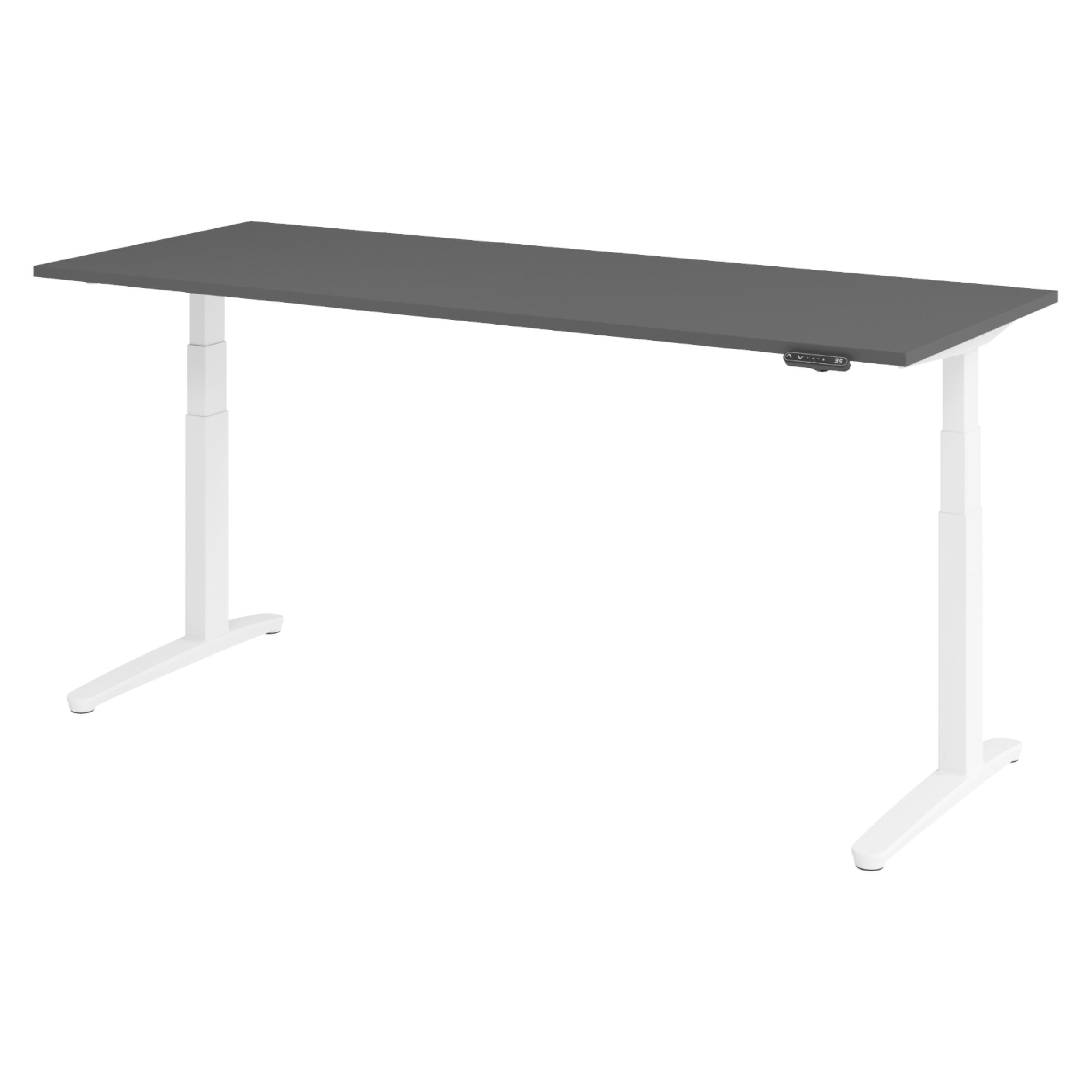 bümö Schreibtisch Graphit, Weiß 200x74x80 cm