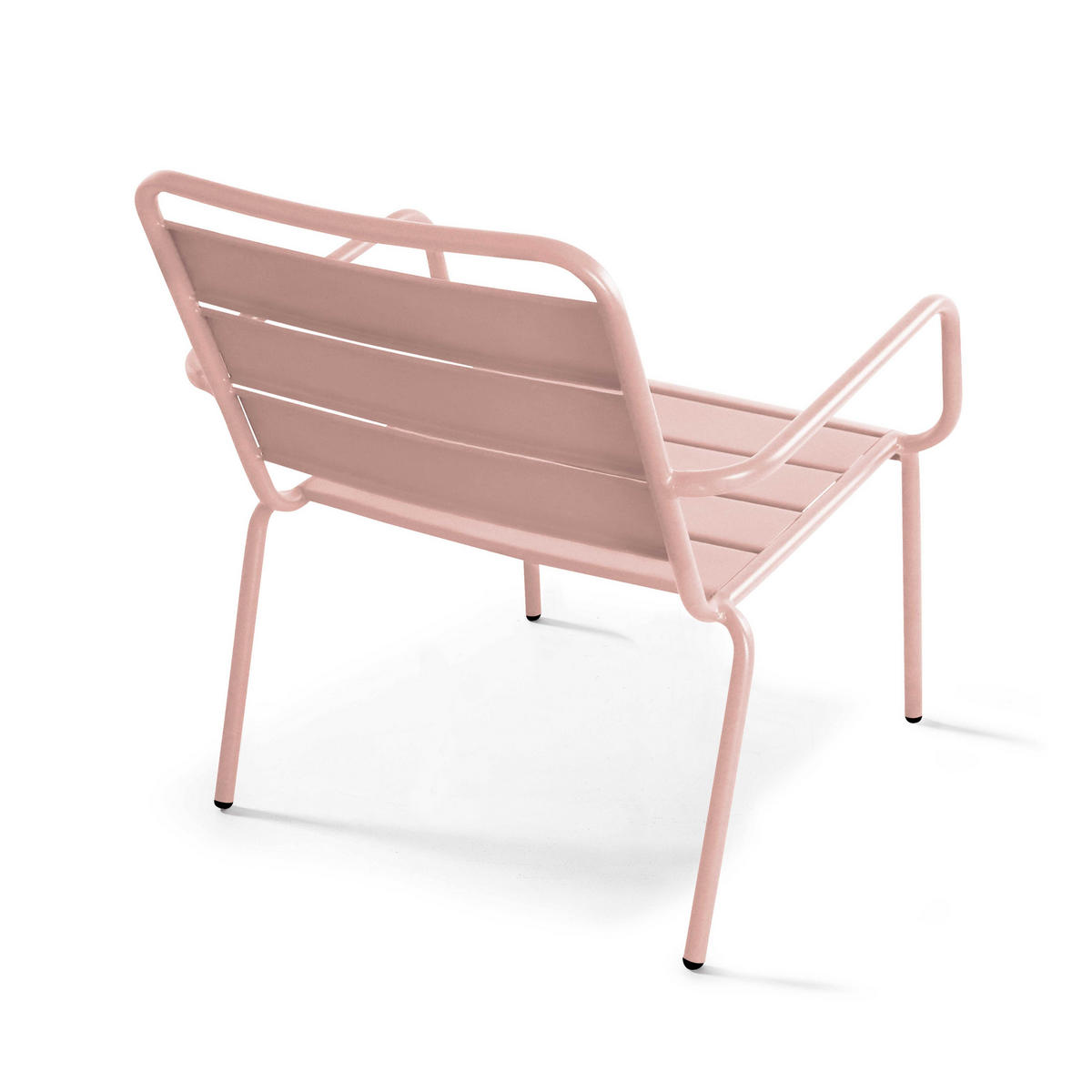 RELAXSESSEL MIT HOCKER 2-tlg., Rosa - Pink, Metall (64/72/60cm) - Oviala