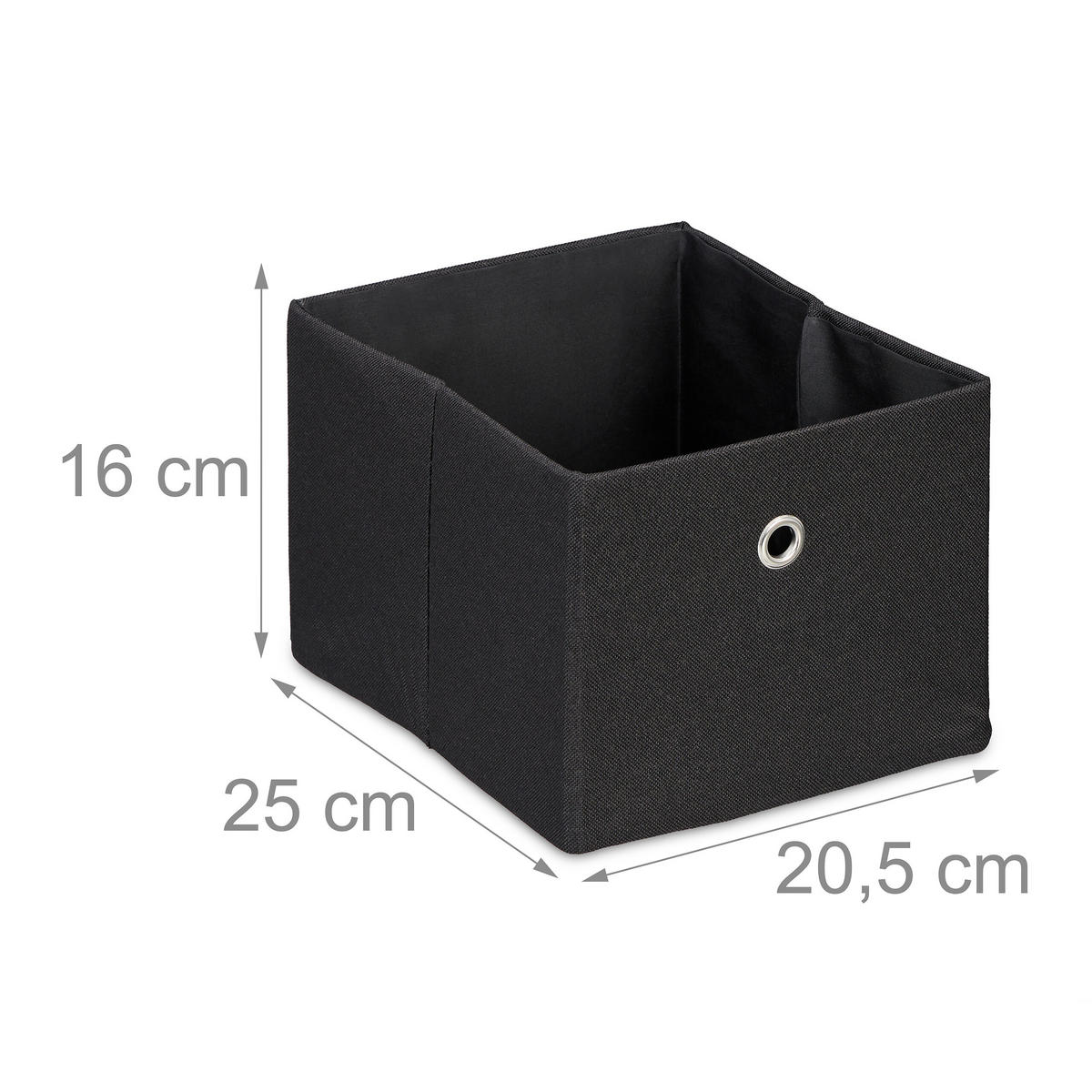 2XAUFBEWAHRUNGSBOX - Schwarz, Papier/Textil (20.5/16/25cm) - Relaxdays