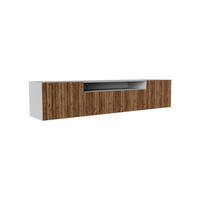 TV-SCHRANK Mio 200 cm, dreitürig, weiß, catania - Weiß/Braun, Kunststoff (200/40/41cm) - Margaret Hadas24