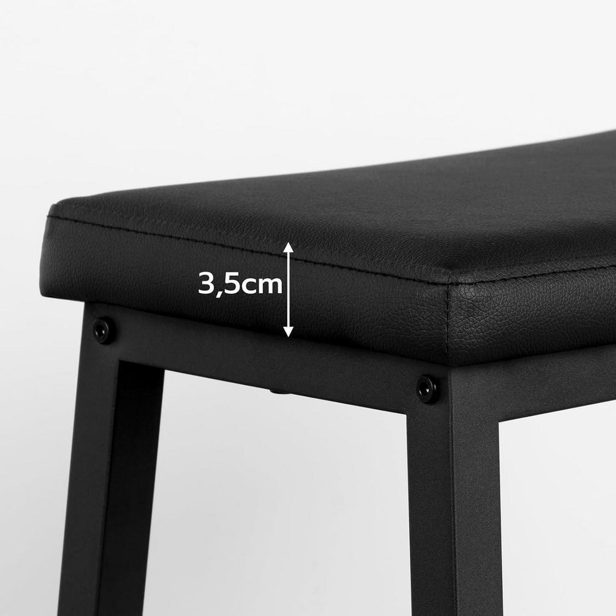 BARHOCKER 2er Set Schwarz 61 cm - Schwarz, Kunststoff (24/61/41cm)