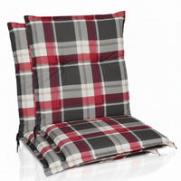 NIEDERLEHNERAUFLAGE Sunny RK 100x50x6cm Bordeaux Kariert (2tlg) - Bordeaux, Textil (50/6/100cm) - Beautissu 
