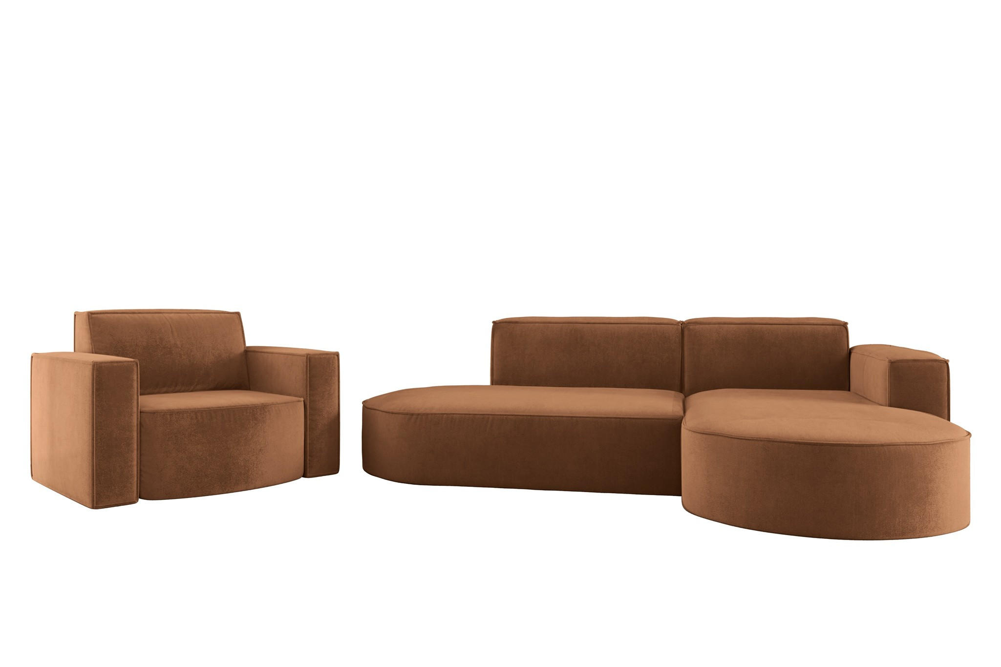 SOFASET Palma In Noel - Rot, Holzwerkstoff/Textil (236/78/165cm) - Fun Möbel