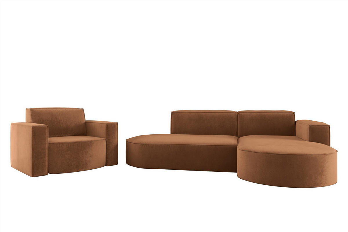 SOFASET Palma In Noel - Rot, Holzwerkstoff/Textil (236/78/165cm) - Fun Möbel